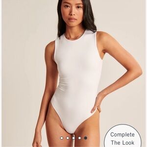 Abercrombie Double Layered Muscle Tank Bodysuit in white- Size Medium